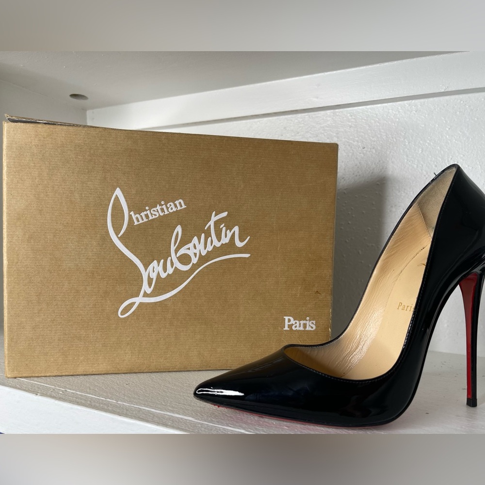 Christian Louboutin Glossy Black Heels So Kate - Picture 5 of 6